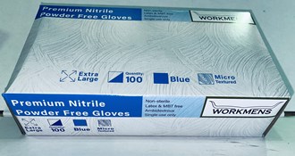 Disposable Nitrile Gloves Powder-Free, Blue, Box of 100 Prs